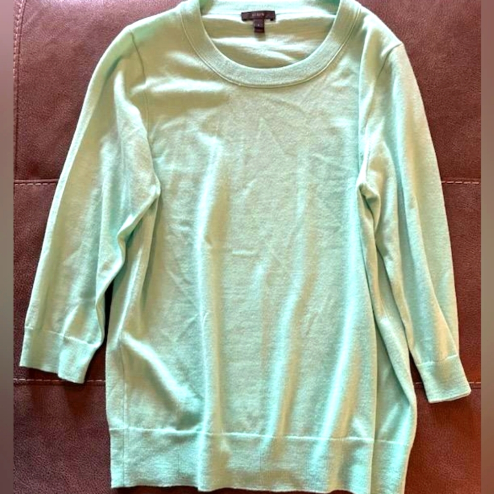 🟢 Womens Pastel Green Lightweight J. Crew Sweater Size Large 🟢